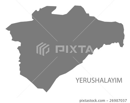 Yerushalayim Israel Map grey Yerushalayim Israel Map grey 26987037