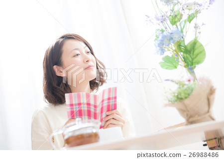Room relaxing woman Room relaxing woman 26988486