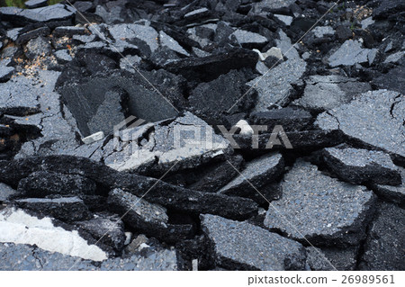 Pile of asphalt road surface Pile of asphalt road surface 26989561