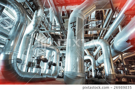 Industrial zone, Steel pipelines, valves ladders Industrial zone, Steel pipelines, valves ladders 26989835