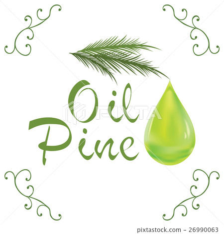Oil drop, pine oil cosmetic template vector-插圖素材 [26990063] - PIXTA圖庫