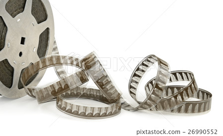 Old cinefilm isolated on white 26990552