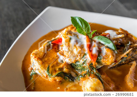 Fish with Red Curry Paste Fish with Red Curry Paste 26990681