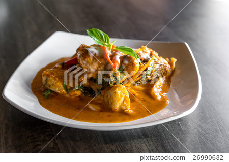 Fish with Red Curry Paste 26990682