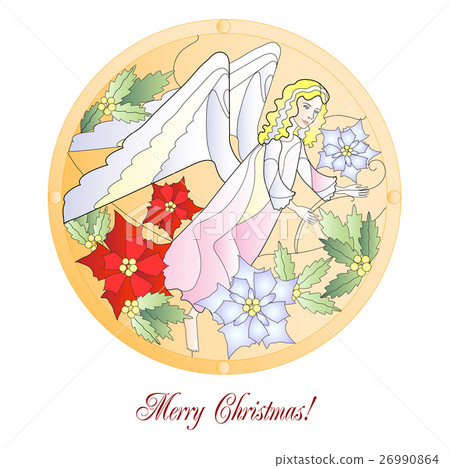 Card with Christmas Vitrail with Angel Card with Christmas Vitrail with Angel 26990864