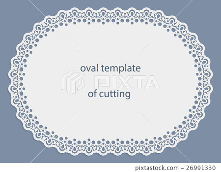 Greeting  card  oval border, paper doily  26991330