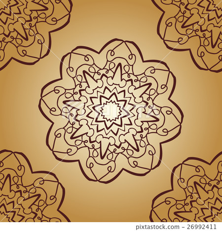 Vintage vector mandala pattern retro brown color 26992411
