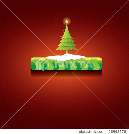 Christmas vector green button with christmas tree 26992576