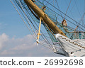 Vintage sailing ship mast ropes and tackle, Tall 26992698