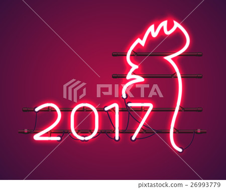 Glowing red neon sign 2017 26993779