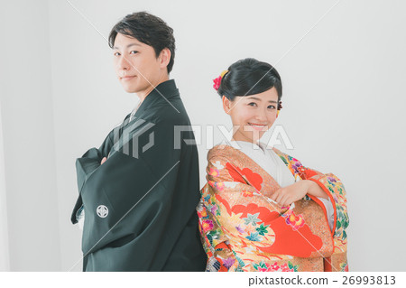 bridal couple, bride and groom, kimono marriage 26993813