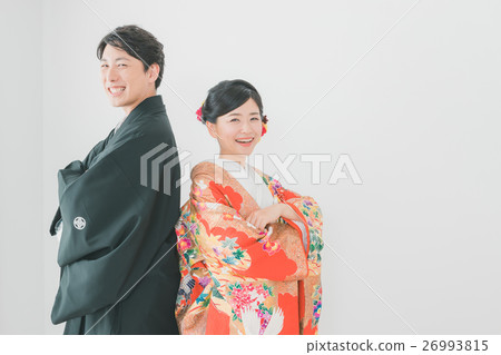 bridal couple, bride and groom, kimono marriage 26993815