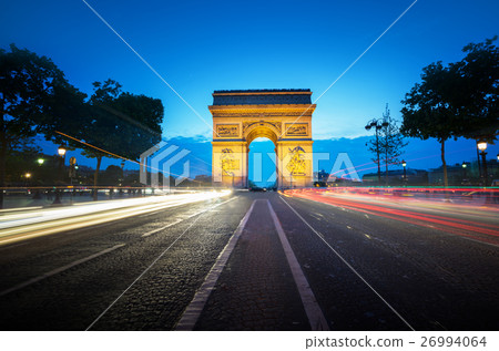 Arc de Triumph at evening, Paris, France 26994064