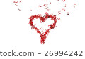 background from lots of red music notes  26994242
