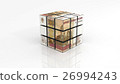 Russian ruble on  cube - white background 26994243