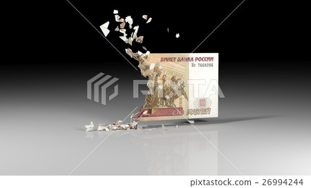 Ruble banknotes is falling apart Ruble banknotes is falling apart 26994244