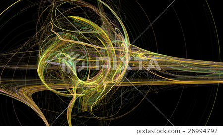 Gold curves and waves abstract 3d background 26994792