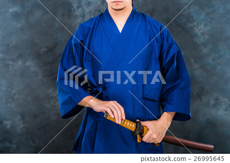 Male Japanese sword and Japanese clothing men 26995645
