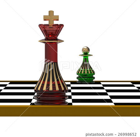 King and Pawn, 3d render King and Pawn, 3d render 26998652