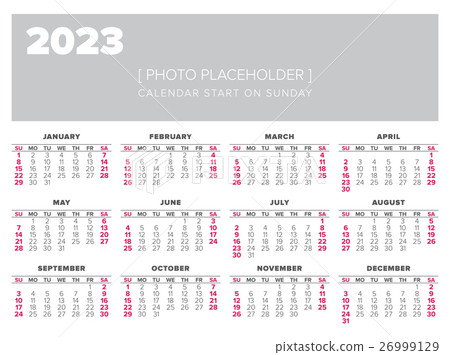 Via Calendrier 2023 Calendar 2023 Year Vector Design Template - Stock Illustration [26999129] -  Pixta
