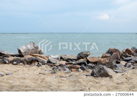 Many big rock on sand 27000644