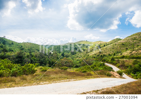 Dirt road curve peak mountain Dirt road curve peak mountain 27001094