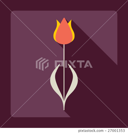 Flat modern design with shadow Icon flower - Stock Illustration ...