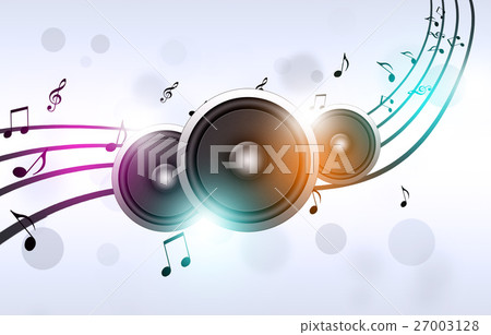 Music Notes and Sound Speakers 27003128