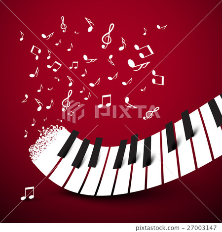 Piano Keys. Keyboard with Notes. Music Symbol Piano Keys. Keyboard with Notes. Music Symbol 27003147