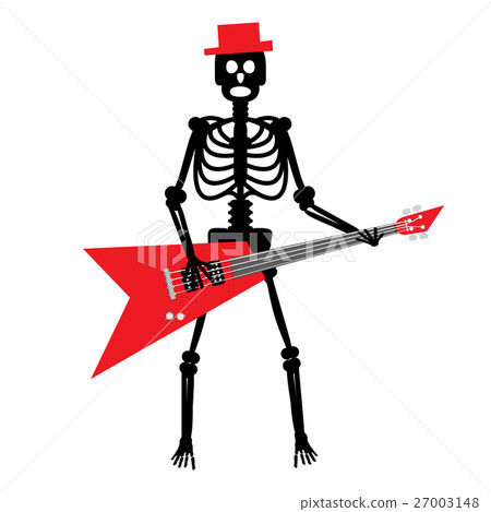 Human Skeleton with Guitar. Punk Rock Guitarist. Human Skeleton with Guitar. Punk Rock Guitarist. 27003148