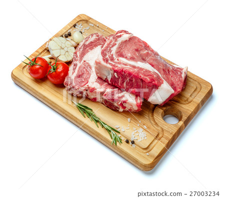 Uncooked organic shin of beef meat Uncooked organic shin of beef meat 27003234