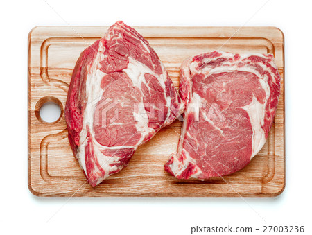 Uncooked organic shin of beef meat Uncooked organic shin of beef meat 27003236