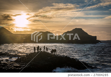 Sunset in Giants causeway in Northern Ireland 27004285