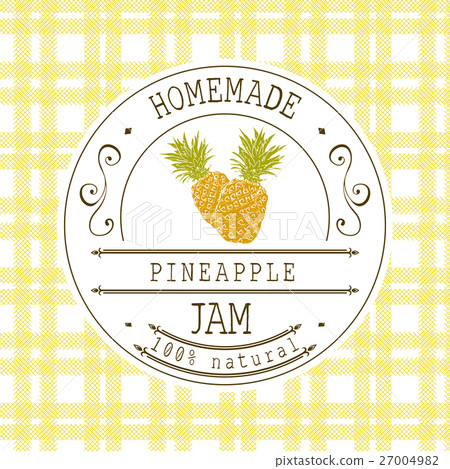 Jam label design template pineapple dessert produc - Stock Illustration ...