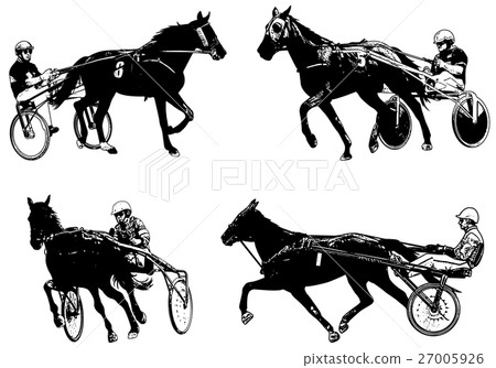 Trotters race sketch illustration Trotters race sketch illustration 27005926