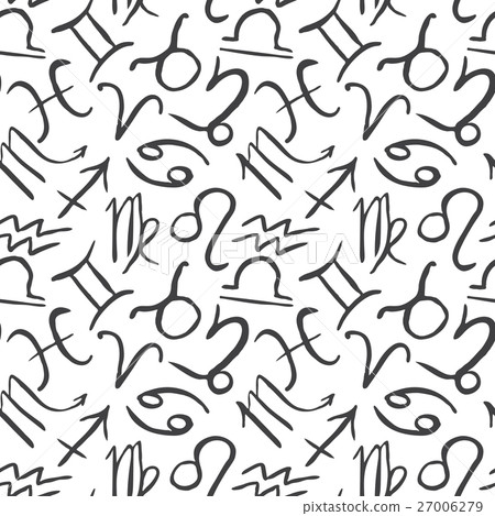 Zodiac signs seamless pattern. Astrology symbols 27006279