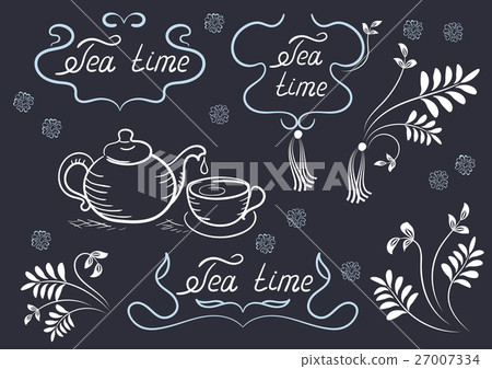 Elements signboard for cafe with tea cup  27007334