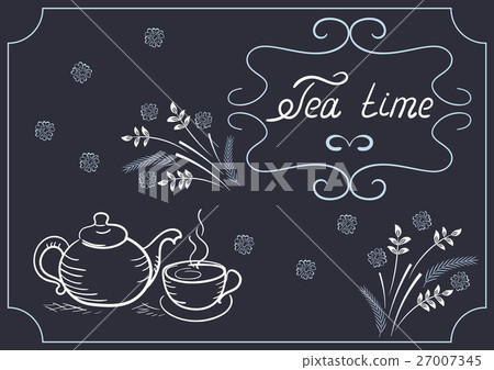 Design elements signboard for cafe with tea cup  27007345