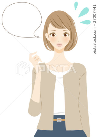 驚慌失措的女人道歉 27007441