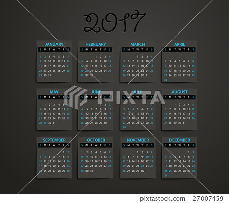2017 year vector calendar template 2017 year vector calendar template 27007459