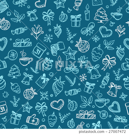 Christmas season vector seamless pattern 27007472