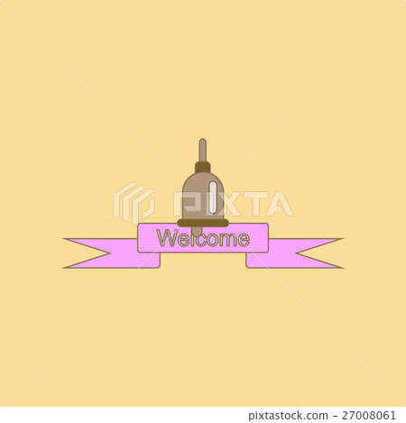 flat icon with thin lines school bell flat icon with thin lines school bell 27008061