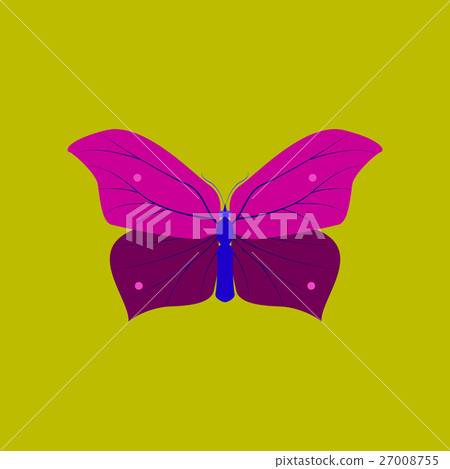 Colorful icon of butterfly isolated on green 27008755