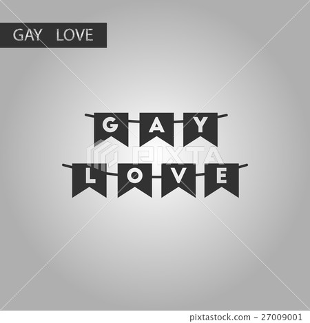 black and white style icon gay love garland - Stock Illustration ...