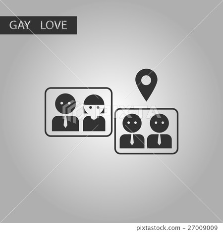 black and white style icon gay marriage - Stock Illustration [27009009 ...