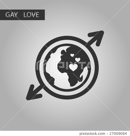 black and white style icon gays Earth symbol - Stock Illustration ...