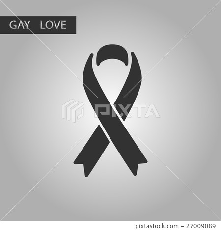 black and white style icon gays HIV ribbon - Stock Illustration ...