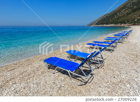 Summer morning beach. Summer morning beach. 27009226