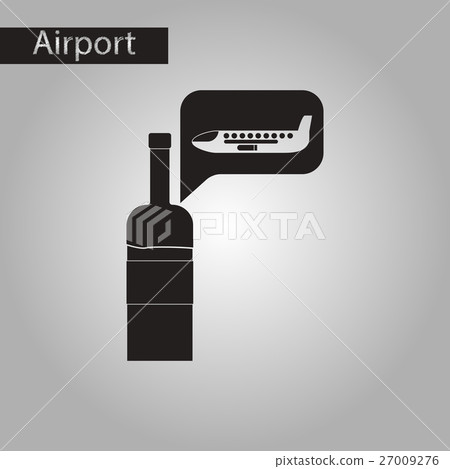 black and white style icon wine plane 27009276