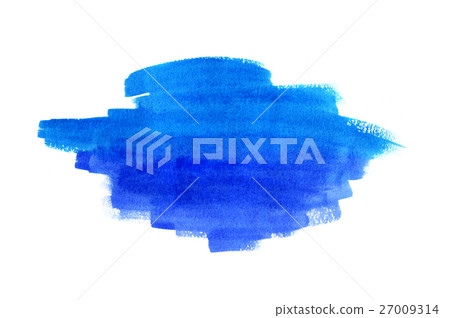 Bright blue watercolor blot on white background Bright blue watercolor blot on white background 27009314